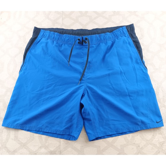 Nike Men's Blue Athletic Swim Trunks Shorts XL Elastic Waist Drawstring Pockets - Picture 9 of 9